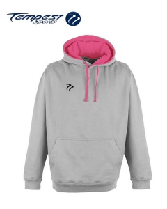 Tempest Lightweight Grey Pink Hooded Sweatshirt